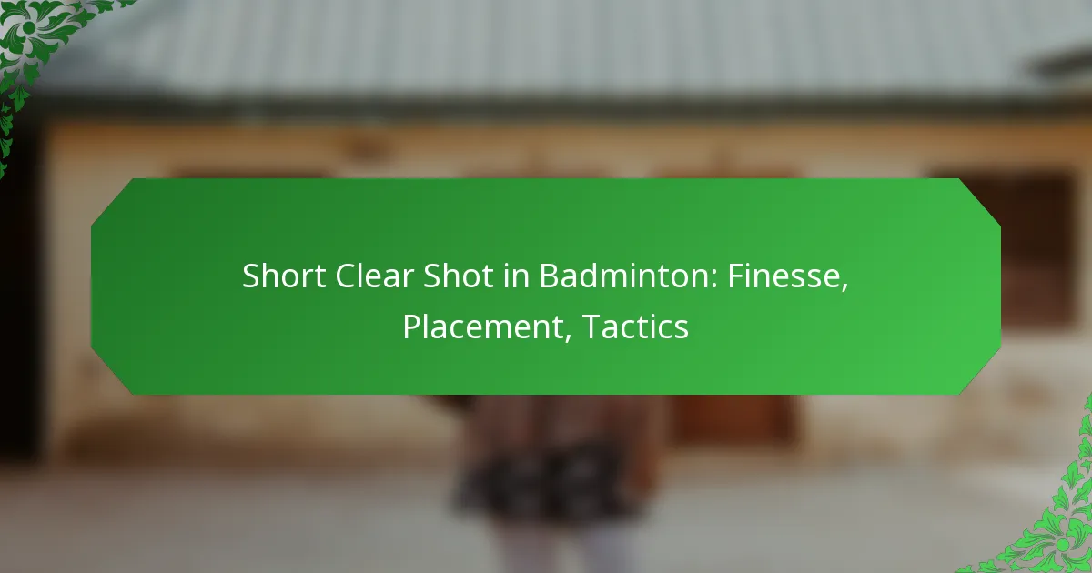 Short Clear Shot in Badminton: Finesse, Placement, Tactics