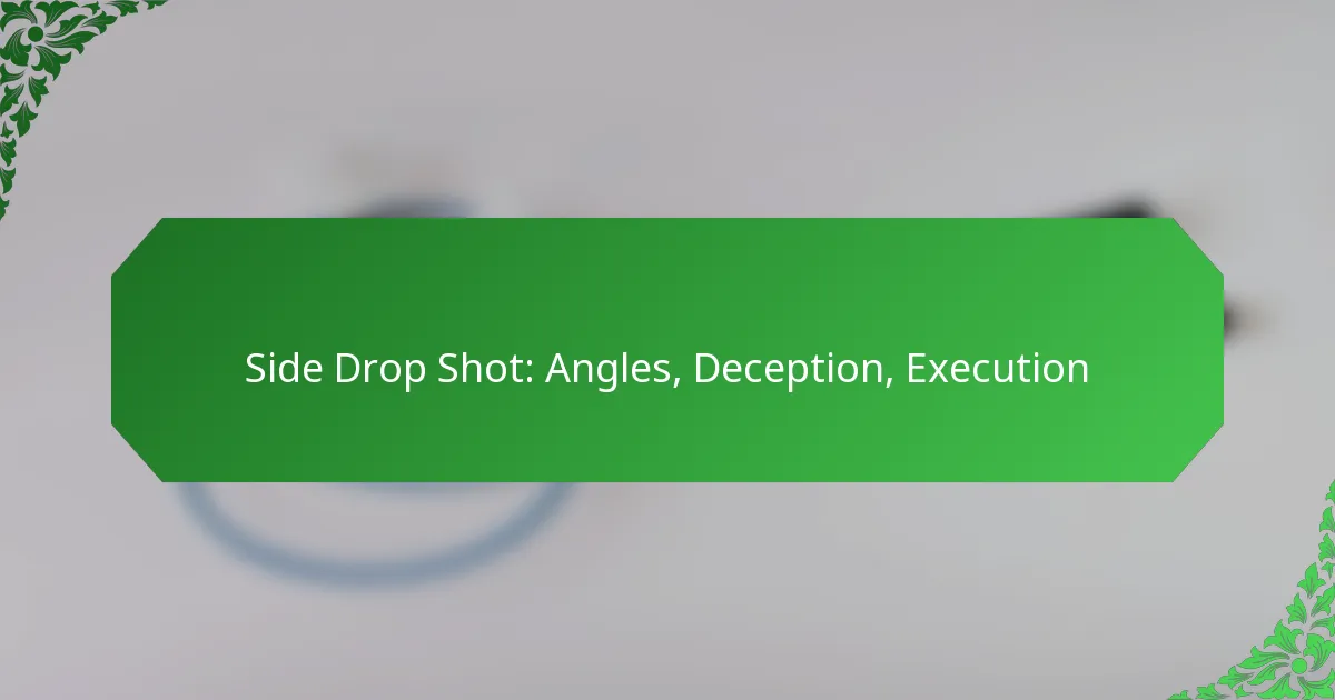 Side Drop Shot: Angles, Deception, Execution