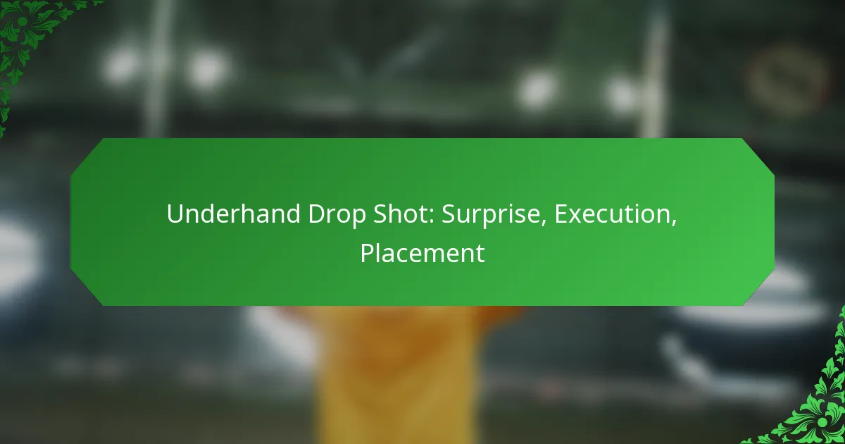 Underhand Drop Shot: Surprise, Execution, Placement