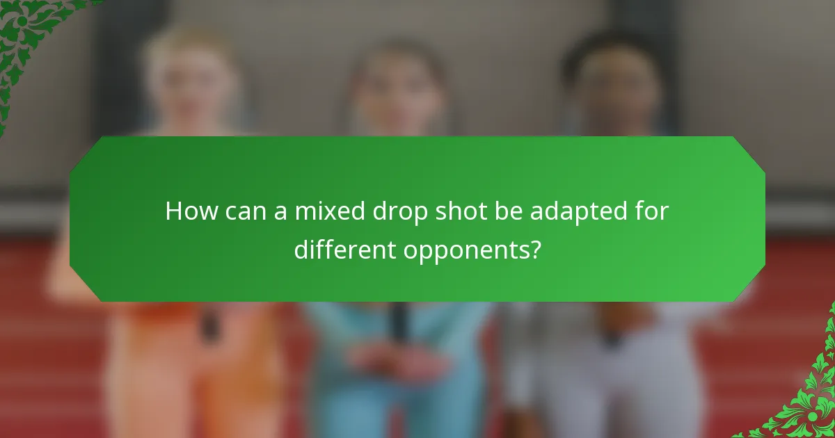 How can a mixed drop shot be adapted for different opponents?